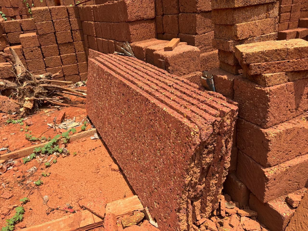 Compound wall with laterite stones